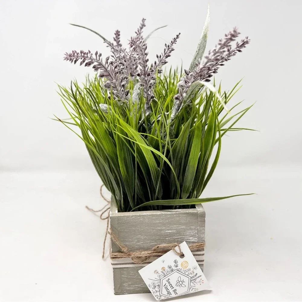 Spring Lavender in Grass Table Top display upcycled home decor - Picture 3 of 4